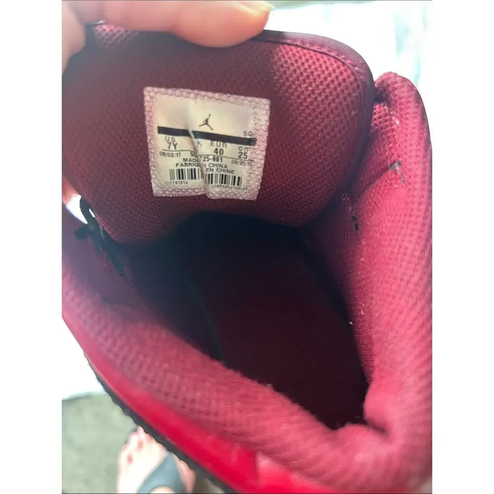 Nike Kids High-Top Sneakers Burgundy and Black